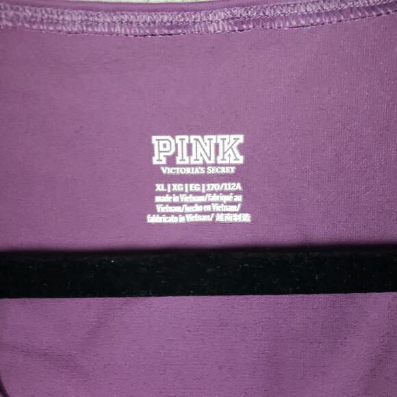 NWT Victoria's Secret PINK Eggplant Purple Crossover Tie Back Wrap Top Size XL - Picture 3 of 10
